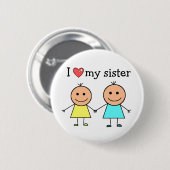 Ik hou van mijn zus    ronde button 5,7 cm (Voorkant /achterkant)