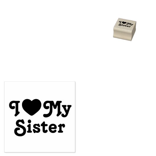 Ik hou van mijn zus rubberstempel (Gestempeld)