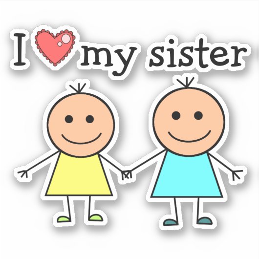 Ik hou van mijn zus sticker (Voorkant)