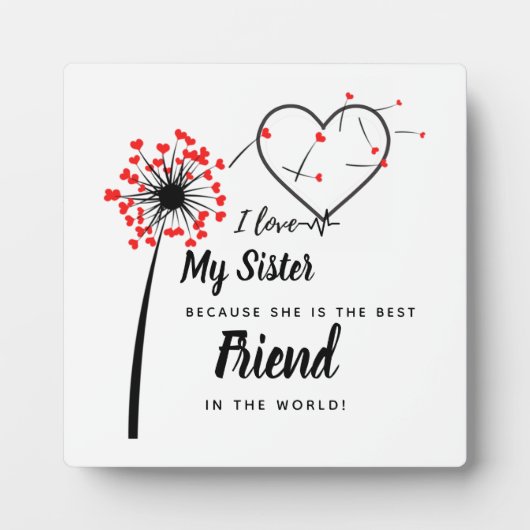 Ik hou van mijn ZUSTER - Beste vriendin Persoonlij Fotoplaat (Voorkant)