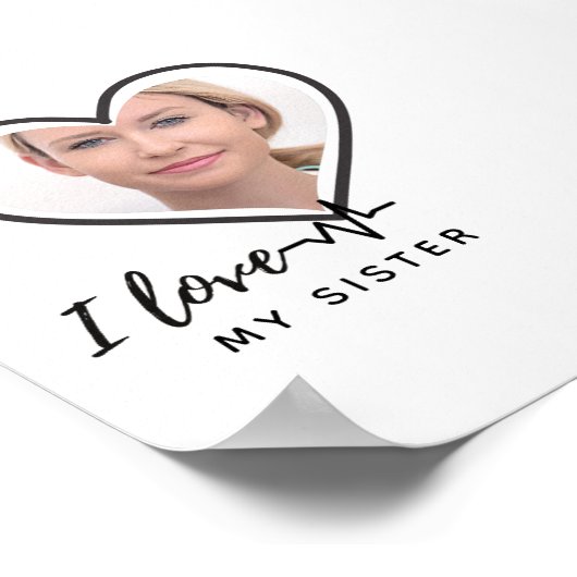 Ik hou van mijn ZUSTER - Beste vriendin Persoonlij Poster (Hoek)