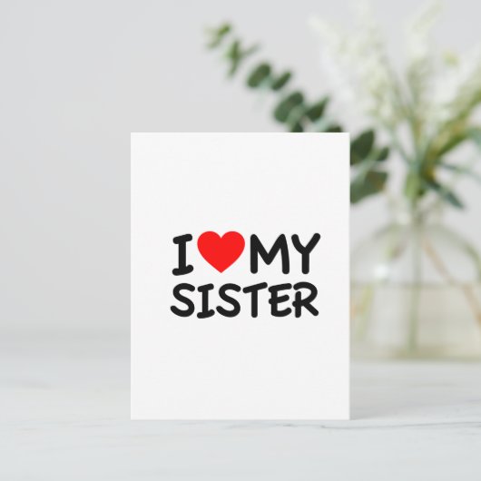 Ik hou van mijn zuster briefkaart (Staand voorkant)