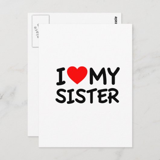 Ik hou van mijn zuster briefkaart (Voorkant / Achterkant)