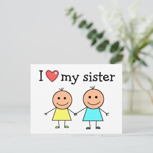 Ik hou van mijn zuster briefkaart (Staand voorkant)