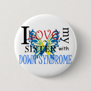 Ik hou van mijn zuster met downsyndroom ronde button 5,7 cm
