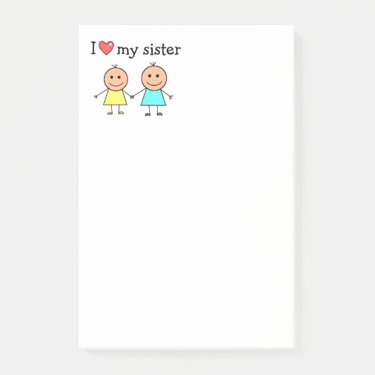 Ik hou van mijn zuster post-it® notes (Voorkant)