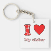 Ik hou van mijn zuster sleutelhanger (voorkant)