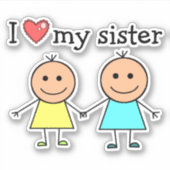 Ik hou van mijn zuster sticker (Voorkant)