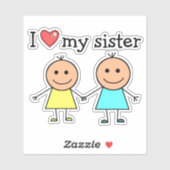Ik hou van mijn zuster sticker (Vel)