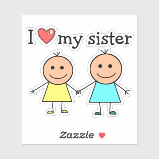 Ik hou van mijn zuster sticker (Vel)