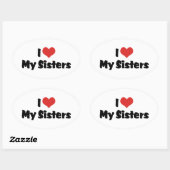 Ik hou van mijn zusters ovale sticker (Vel)