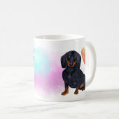 Ik hou van mijn zwarte dachshund aangepaste cartoo koffiemok (Voorkant rechts)