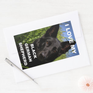 Ik hou van mijn zwarte Duitse herder Rechthoekige Sticker