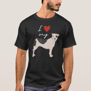 Ik hou van mijn zwarte en witte Amerikaanse pit bu T-shirt