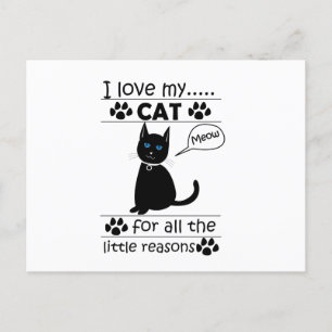 Ik hou van mijn zwarte kat briefkaart