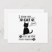Ik hou van mijn zwarte kat briefkaart (Voorkant / Achterkant)