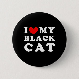 Ik hou van mijn zwarte kat Ik hou van mijn zwarte Ronde Button 5,7 Cm