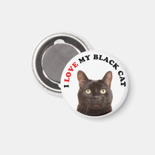 Ik hou van mijn zwarte kat magneet (Voorkant / Achterkant)