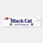 Ik hou van mijn zwarte kat (mannenkat) bumpersticker (Voorkant)