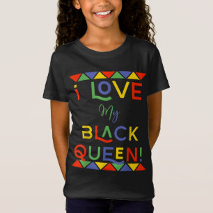 Ik hou van mijn zwarte koningin vriendje Afrikaans T-shirt