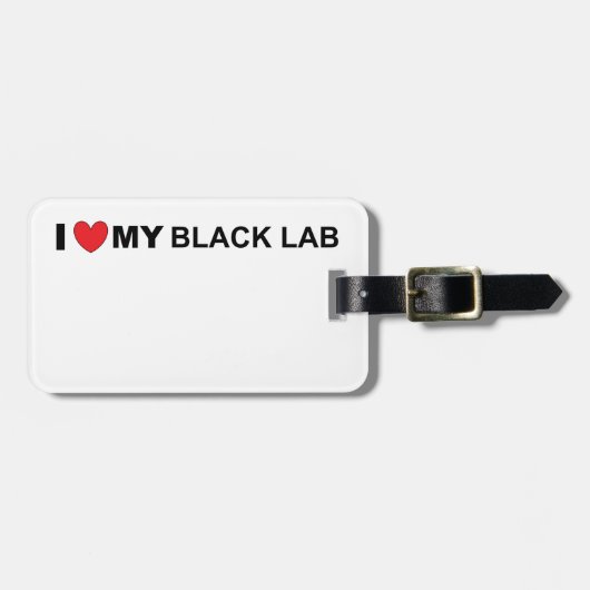 Ik hou van mijn zwarte lab bagagelabel (Voorkant horizontaal)