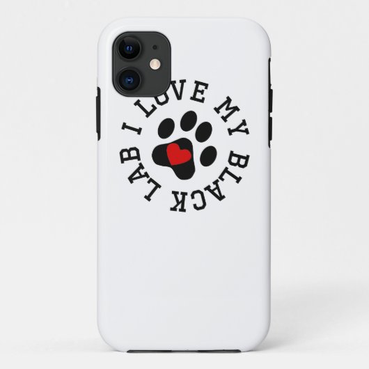 Ik hou van mijn zwarte lab Case-Mate iPhone case (Achterkant)