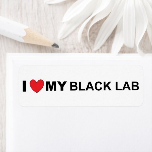 Ik hou van mijn zwarte lab etiket (Insitu)