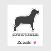 Ik hou van mijn zwarte lab hond silhouet sticker (Vel)