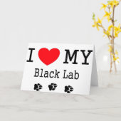 Ik hou van mijn zwarte lab kaart (Gele Bloem)