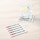 Ik hou van mijn zwarte lab kartonnen onderzetters (Insitu)