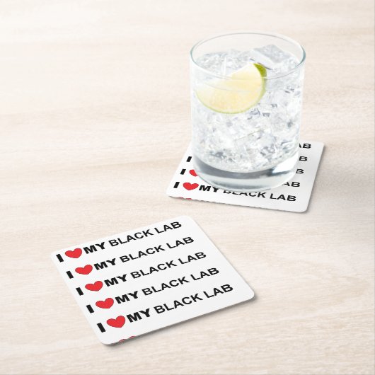 Ik hou van mijn zwarte lab kartonnen onderzetters (Insitu)