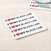 Ik hou van mijn zwarte lab kartonnen onderzetters (Schuin)