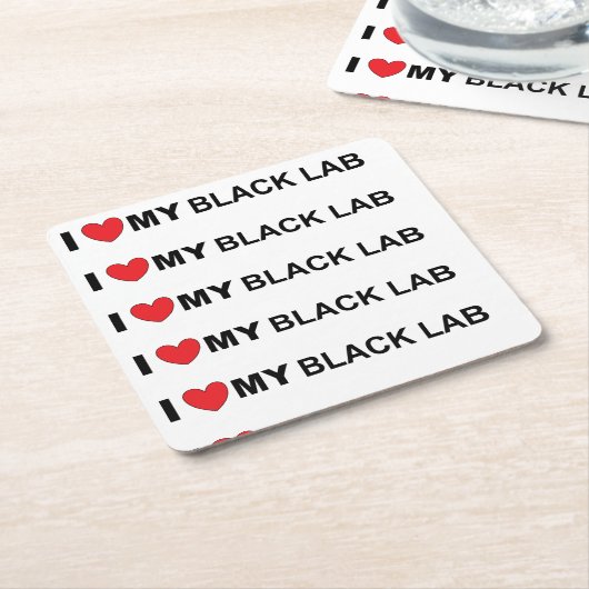Ik hou van mijn zwarte lab kartonnen onderzetters (Schuin)