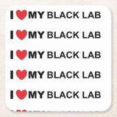 Ik hou van mijn zwarte lab kartonnen onderzetters (Voorkant)
