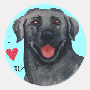 Ik hou van mijn zwarte lab ronde sticker