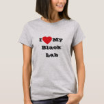 Ik hou van mijn zwarte lab t-shirt<br><div class="desc">Vrouwen Classic T-Shirt In Lichtgrijze Kleur en Tekst In Zwarte Kleur en casual leuke mode statement kleding bedrukt met aanpasbare sjabloon tekst zin I ♥️ My Black Lab op Petten, Shirten en Pet Products door TheFabricSeal print on demand shop op Zazzle.com #ZazzleMade https://www.zazzle.com/store/thefabricseal Comfortabel, casual en los passen, onze zwaargewicht...</div>