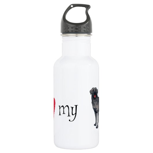 Ik hou van mijn zwarte lab waterfles  (Voorkant)