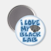 Ik hou van mijn zwarte labmagneet magneet (Voorkant / Achterkant)