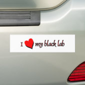 Ik hou van mijn zwarte labrador bumpersticker (Op auto)