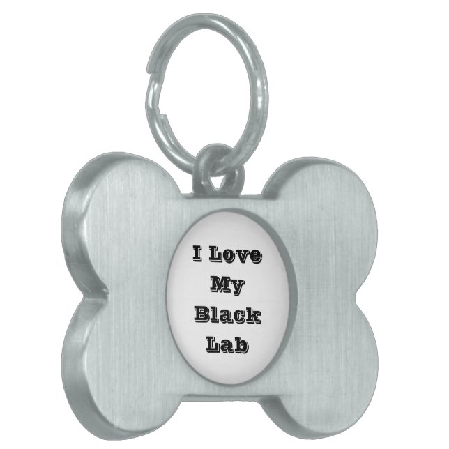 Ik hou van mijn zwarte labrador huisdieren naamplaatje (Voorkant Links)