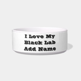 Ik hou van mijn zwarte labrador Voeg naam toe Voerbakje