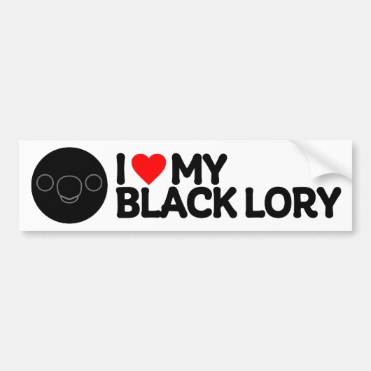 IK HOU VAN MIJN ZWARTE LORIE BUMPERSTICKER (Voorkant)