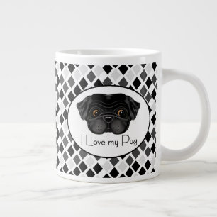 Ik hou van mijn zwarte paardenstaart met zwarte ta grote koffiekop