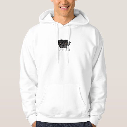 Ik hou van mijn zwarte paardenstaart met zwarte ta hoodie (Voorkant)