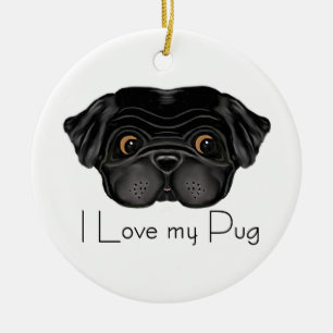 Ik hou van mijn zwarte paardenstaart met zwarte ta keramisch ornament