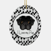 Ik hou van mijn zwarte paardenstaart met zwarte ta keramisch ornament (Rechts)