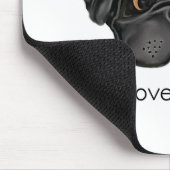 Ik hou van mijn zwarte paardenstaart met zwarte ta muismat (Hoek)