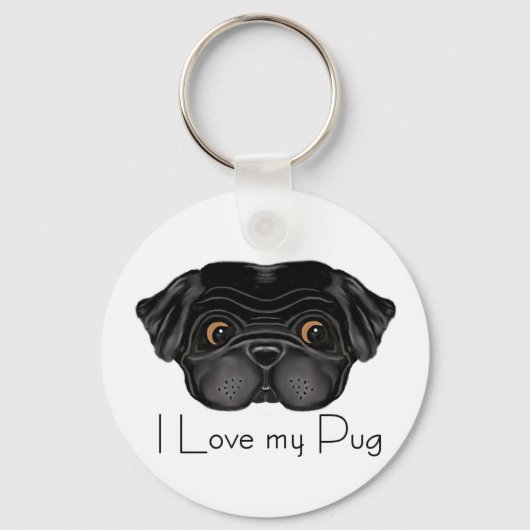 Ik hou van mijn zwarte paardenstaart met zwarte ta sleutelhanger (Voorkant)