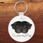 Ik hou van mijn zwarte paardenstaart met zwarte ta sleutelhanger (Voorkant)