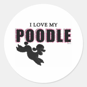 Ik hou van mijn zwarte poel ronde sticker